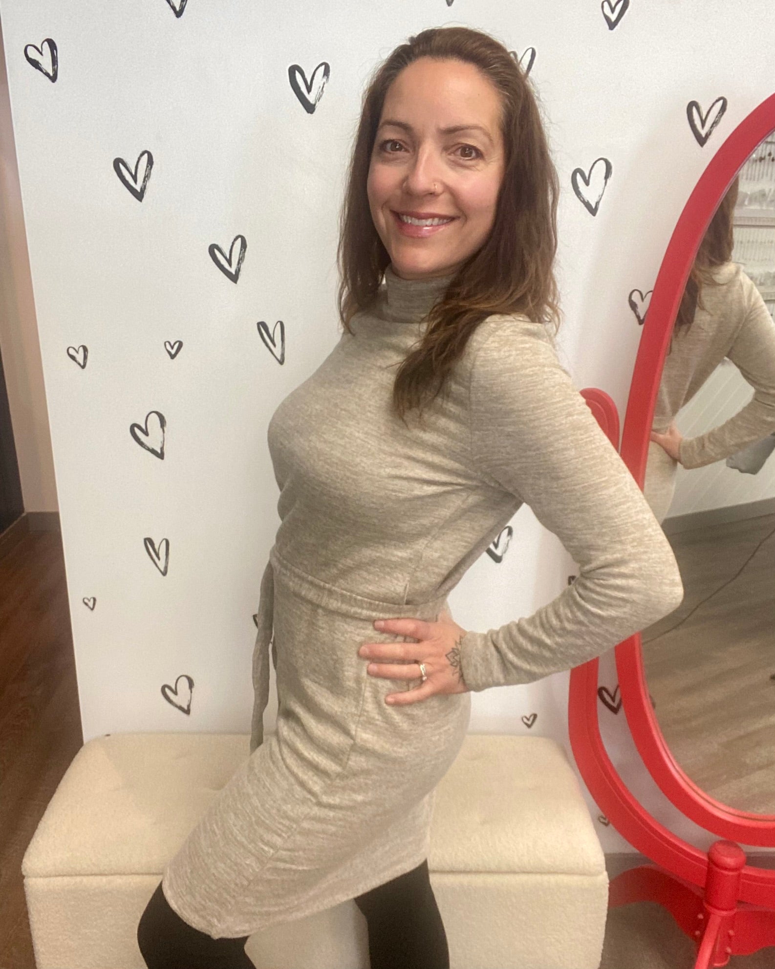 The Bella Long Sleeve Sweater Dress - 4 COLORS Tumbled Earth The Bella Long Sleeve Sweater Dress - 4 COLORS Tumbled Earth