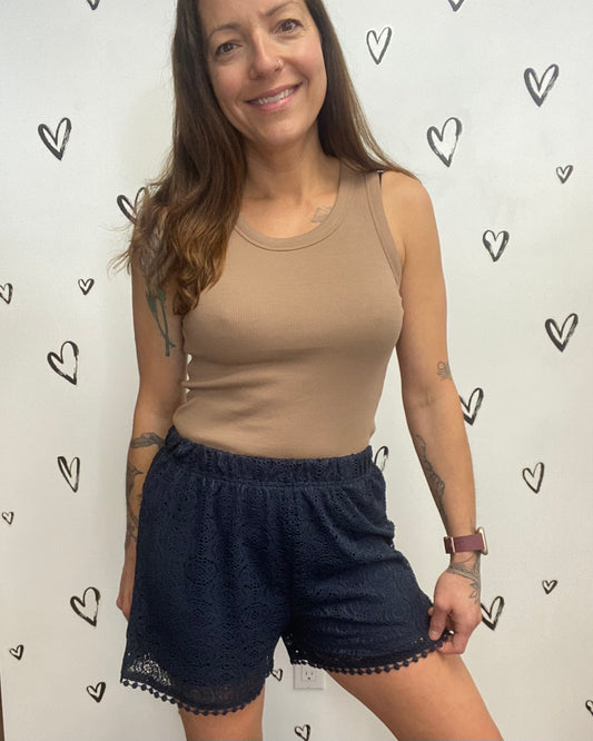 The Maya High Waist Crochet Shorts