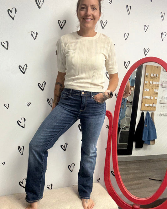 The Flash Mid Rise Straight Leg Jean