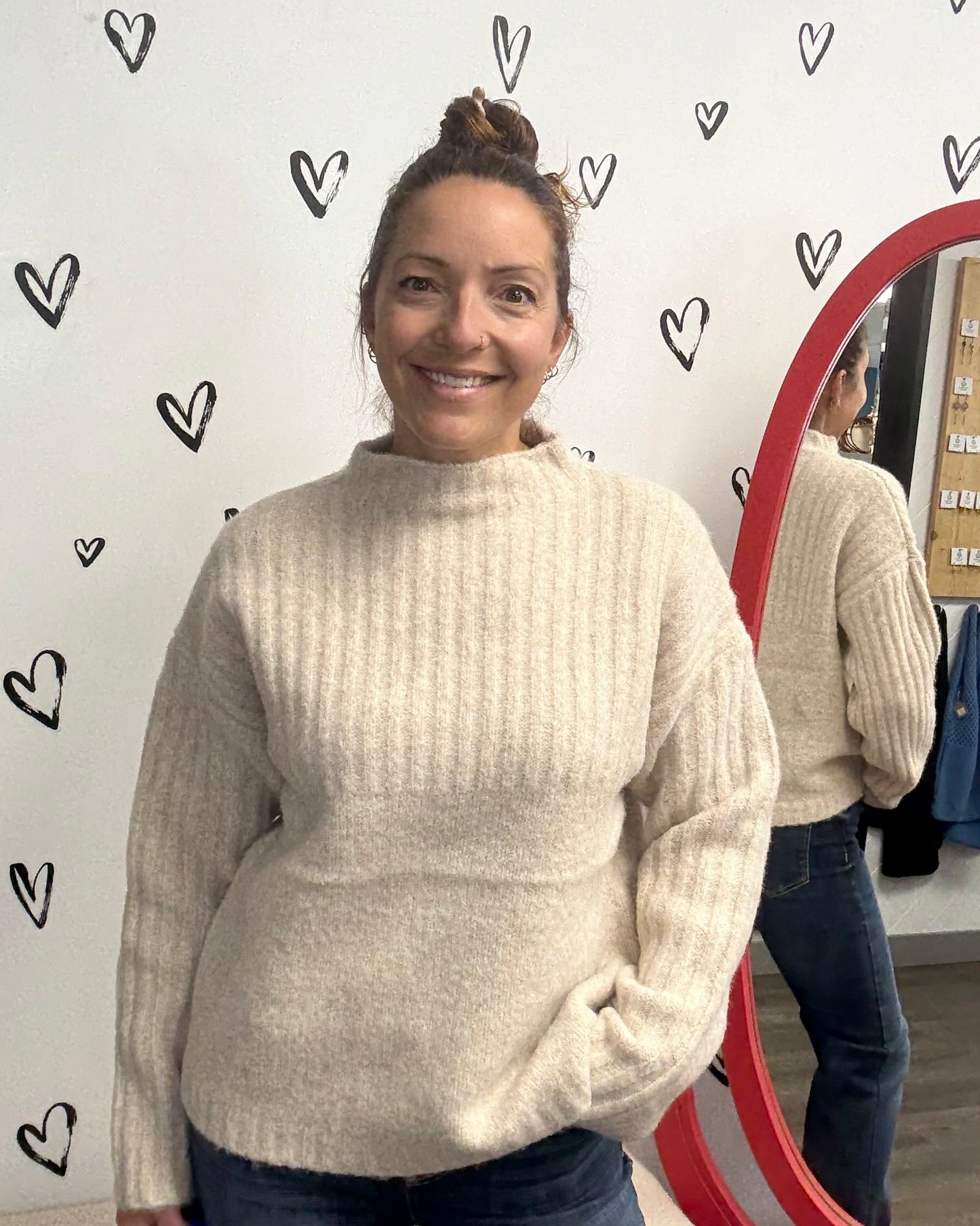 The Nyla Loose High Neck Knit Sweater
