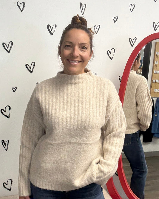 The Nyla Loose High Neck Knit Sweater
