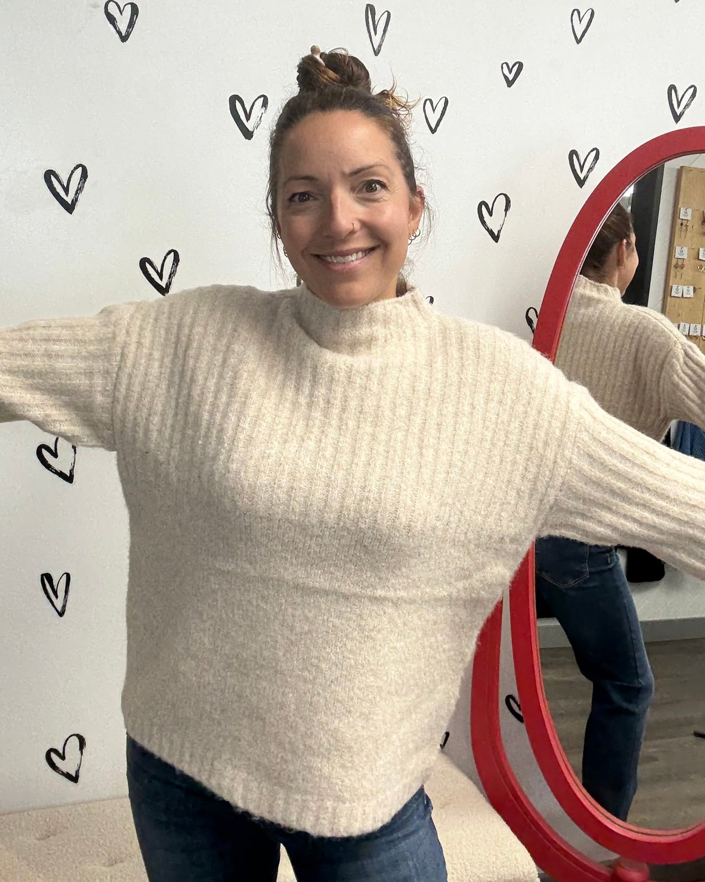 The Nyla Loose High Neck Knit Sweater