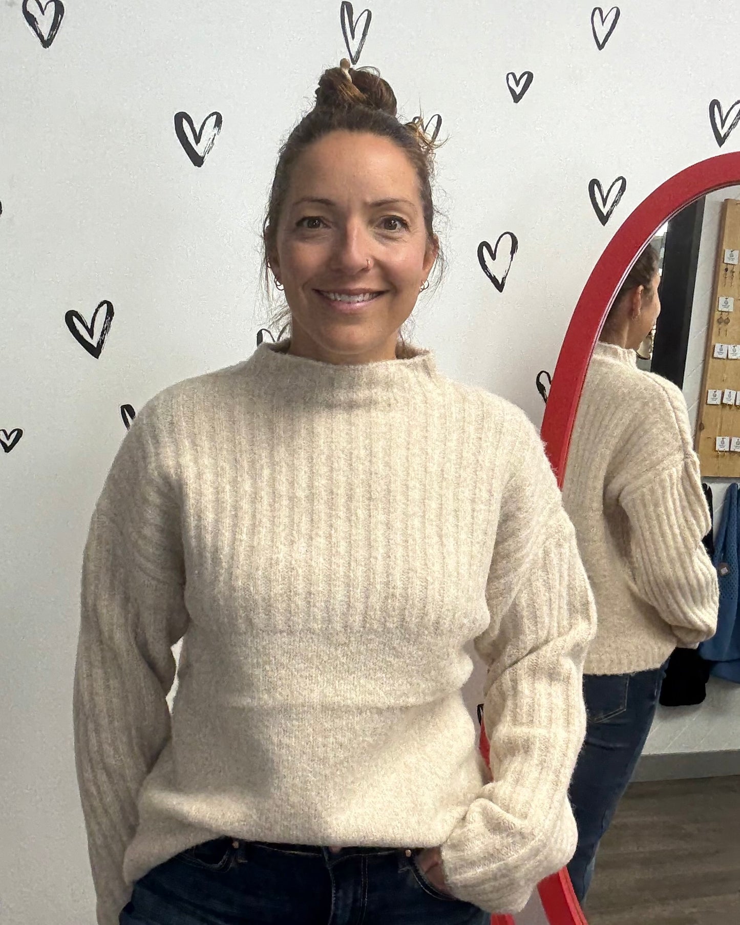 The Nyla Loose High Neck Knit Sweater