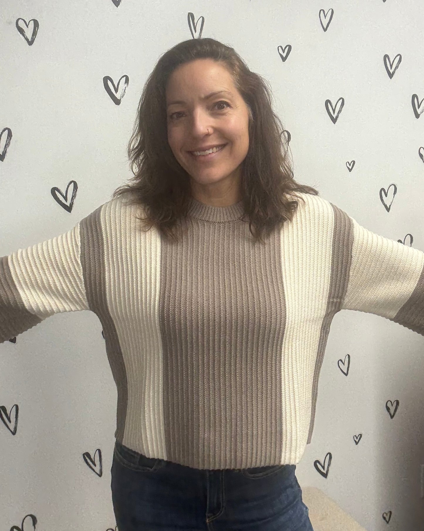 The Gigi Vertical Striped Sweater - 2 COLORS