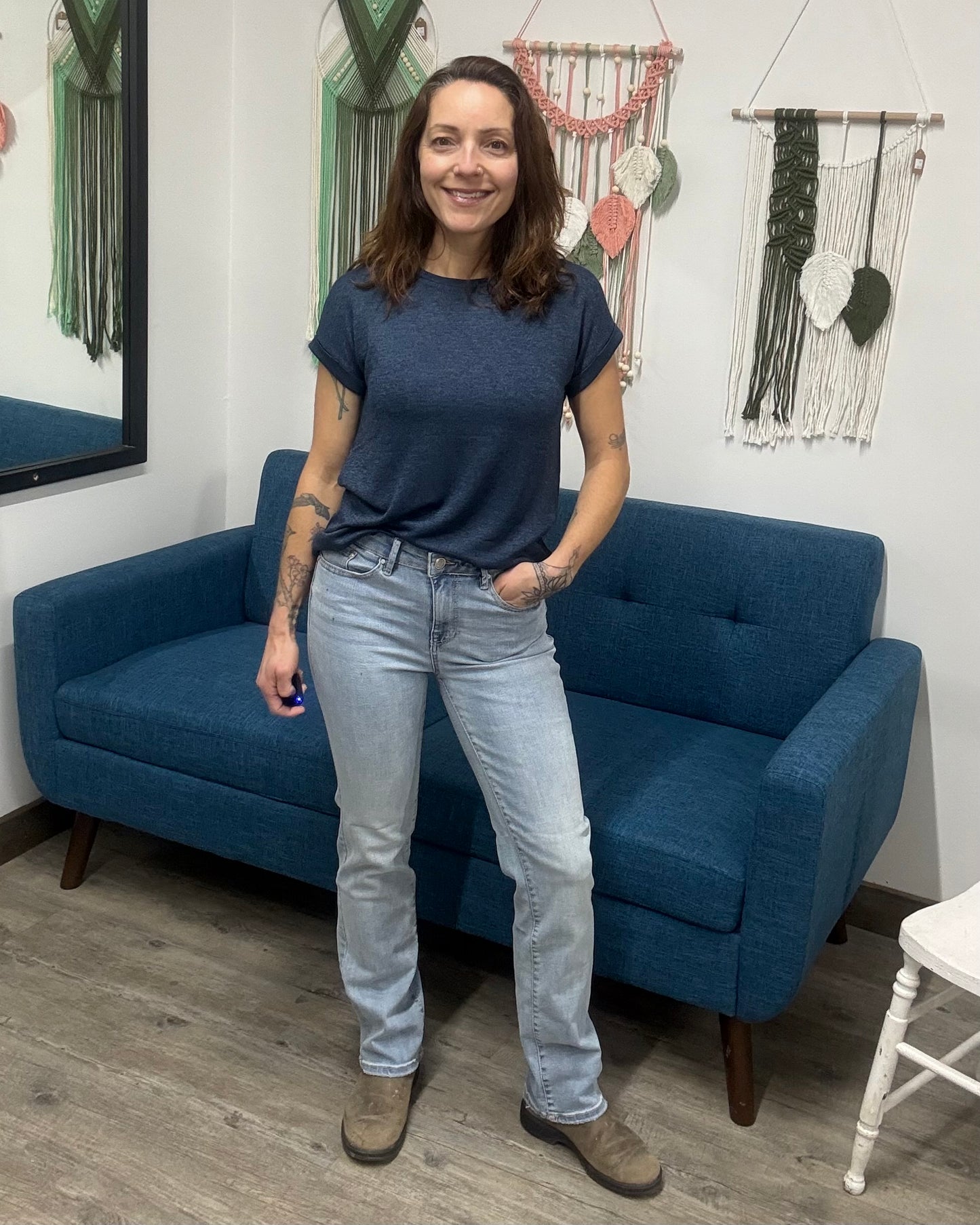 The Flash Mid Rise Light Blue Straight Jean