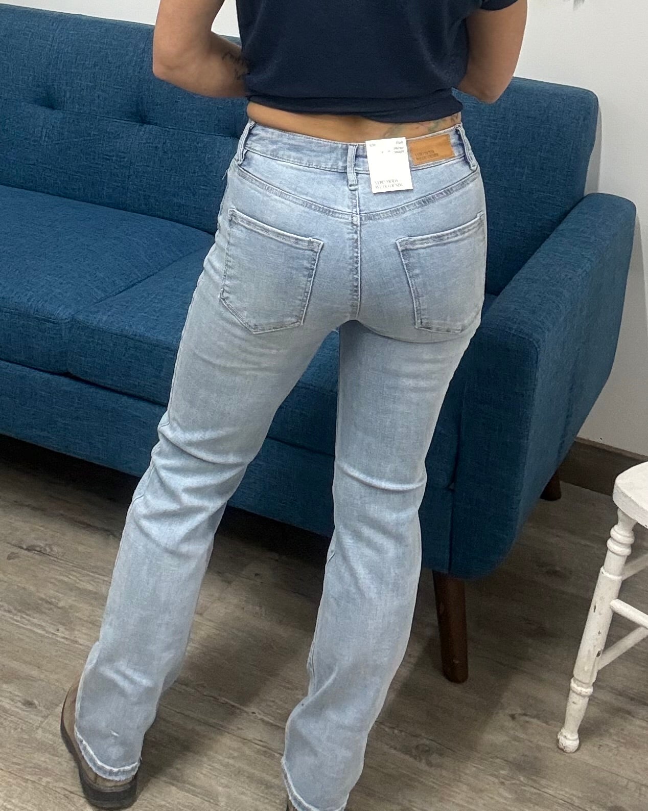 The Flash Mid Rise Light Blue Straight Jean