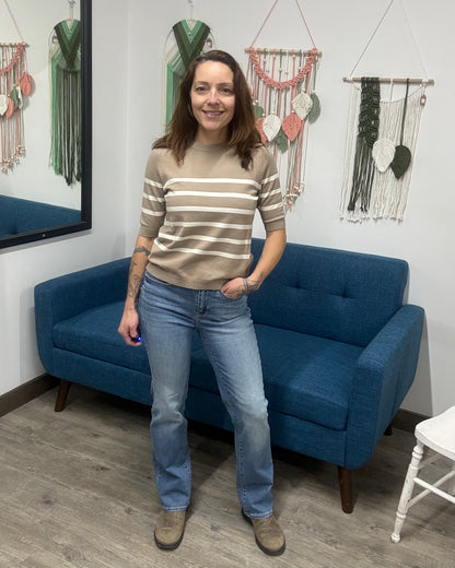 The Saba Crew Neck Stripe Top