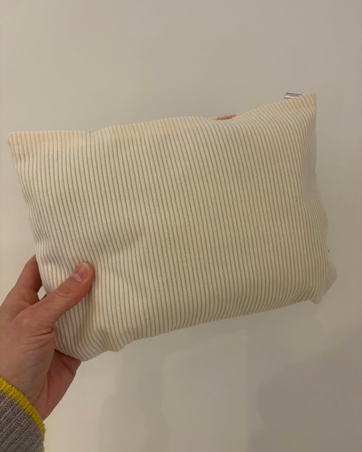 Neutral Floral Corduroy Cosmetic Bag