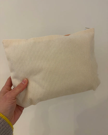 Neutral Floral Corduroy Cosmetic Bag