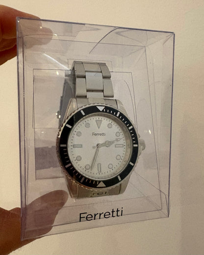 Men's Silver Sunray Analog Watch