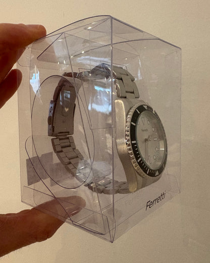 Men's Silver Sunray Analog Watch