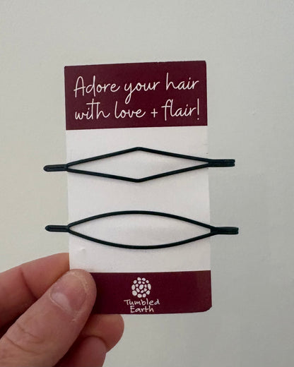 Black Geometric Bobby Pin Set