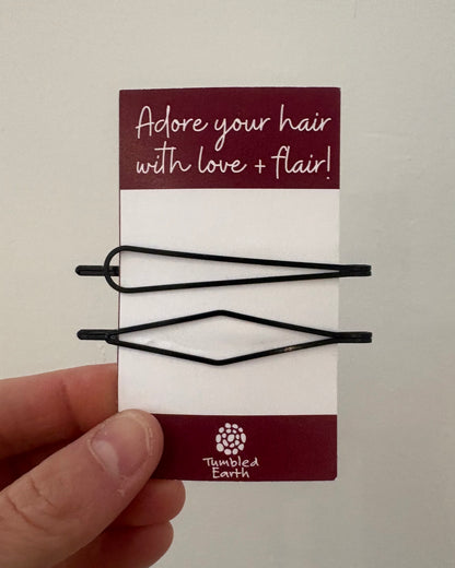 Black Geometric Bobby Pin Set