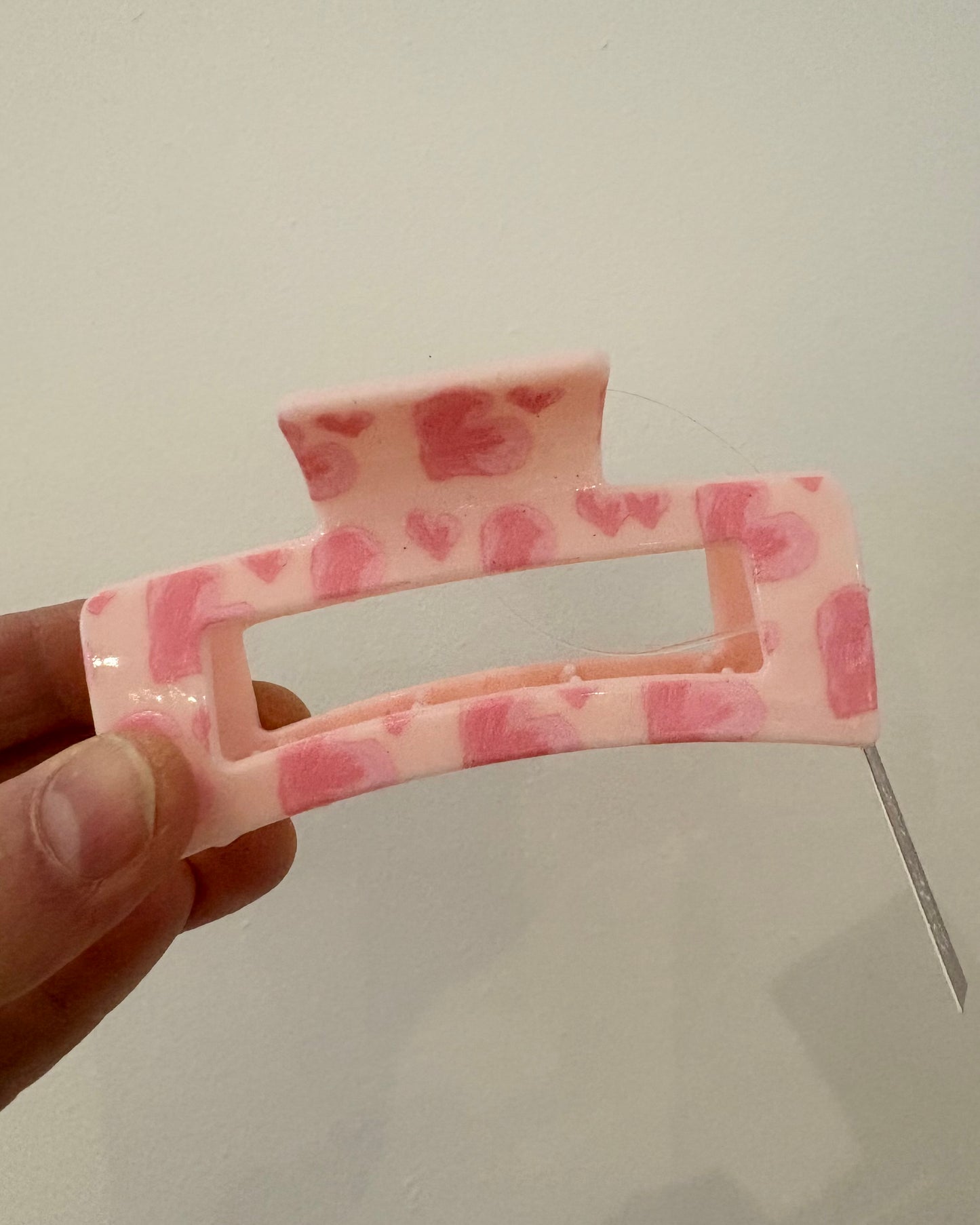 Rectangle Claw Clip - Heart Collection