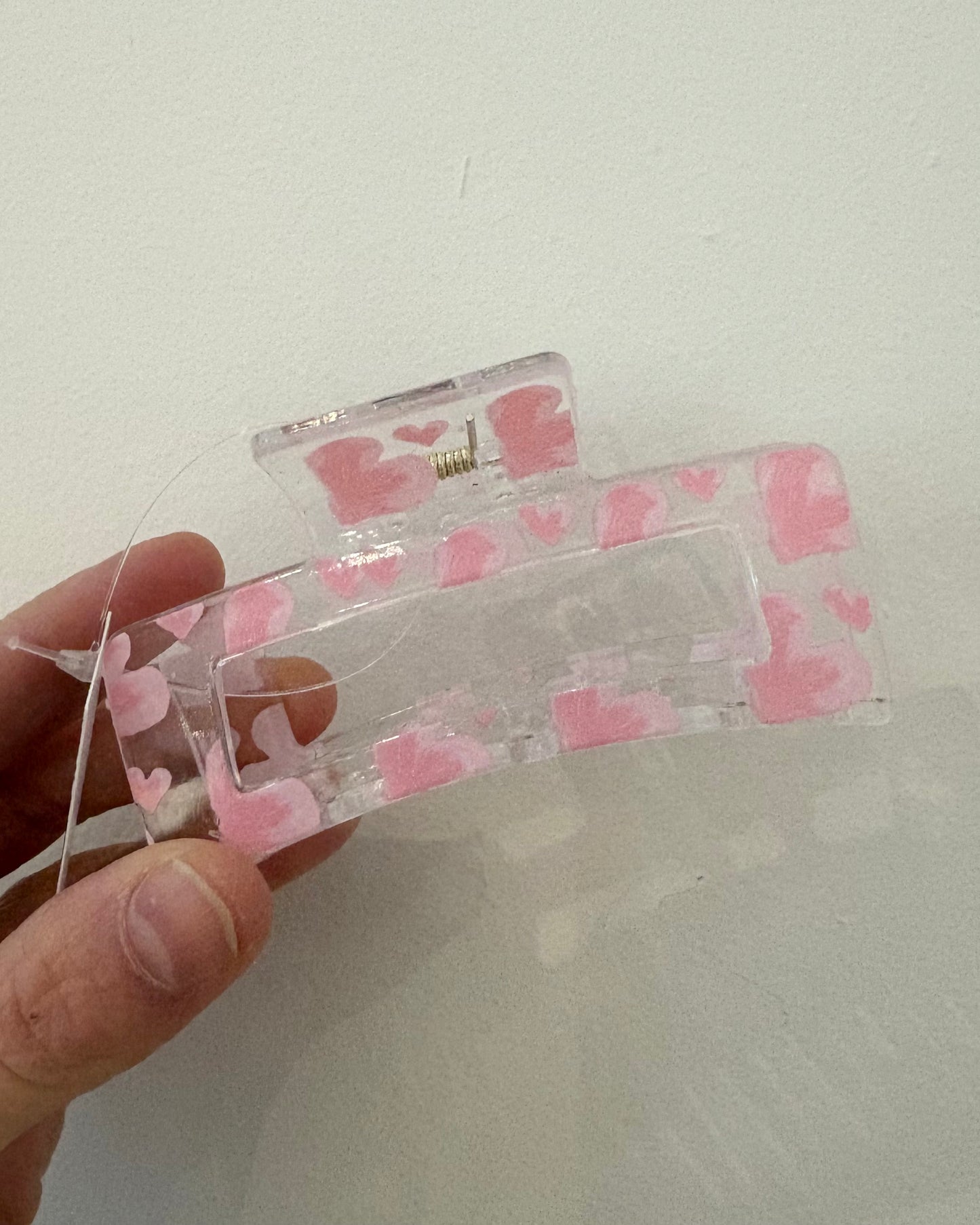 Rectangle Claw Clip - Heart Collection