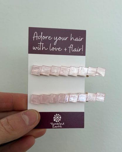 Pearl Square Hair Clips
