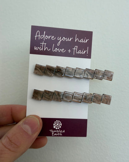 Pearl Square Hair Clips
