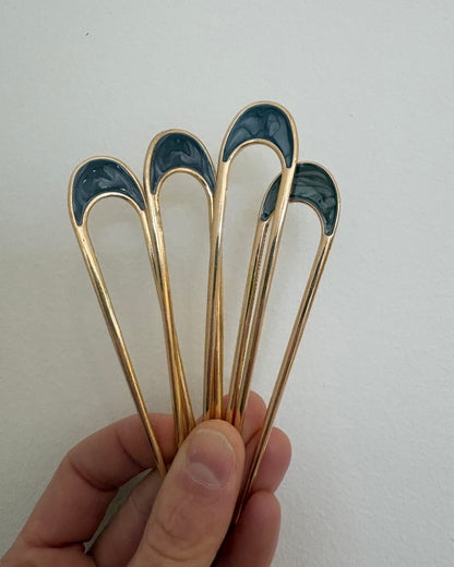 Pearl Inlay Metal French Hair Pin