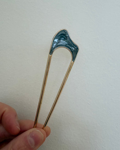 Pearl Inlay Metal French Hair Pin