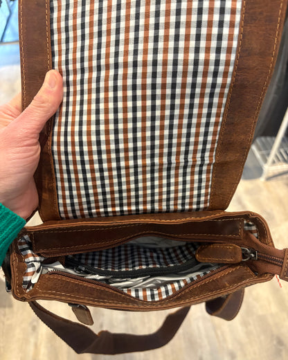 Henry Unisex Leather Mini-Messenger Bag: 2 COLORS