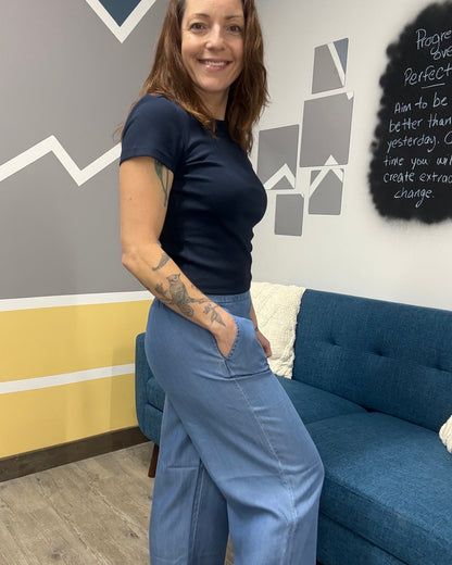 The Bree Wide Tencel Culotte Pant