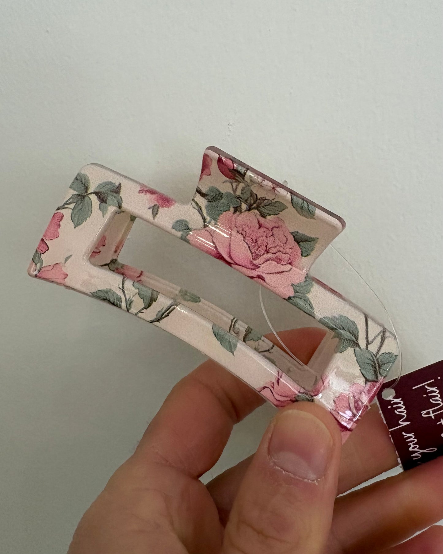 Floral Rectangle Claw Clip