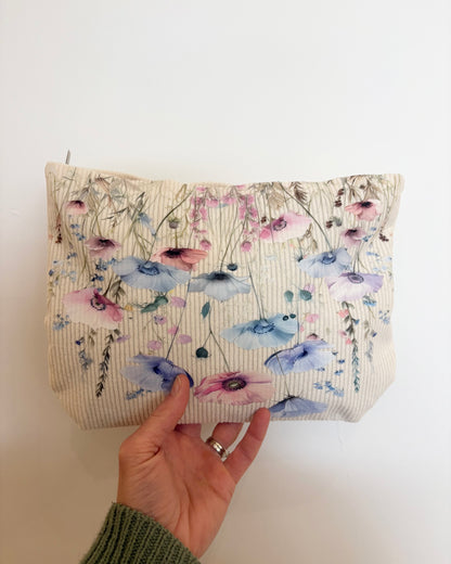 Flower Garden Corduroy Cosmetic Bag