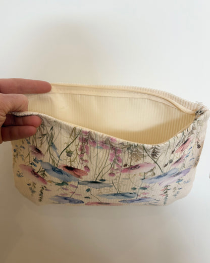 Flower Garden Corduroy Cosmetic Bag