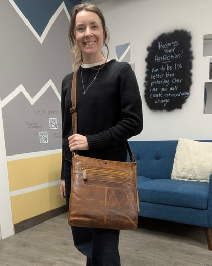 Emily Leather Shoulder Purse: 2 COLORS