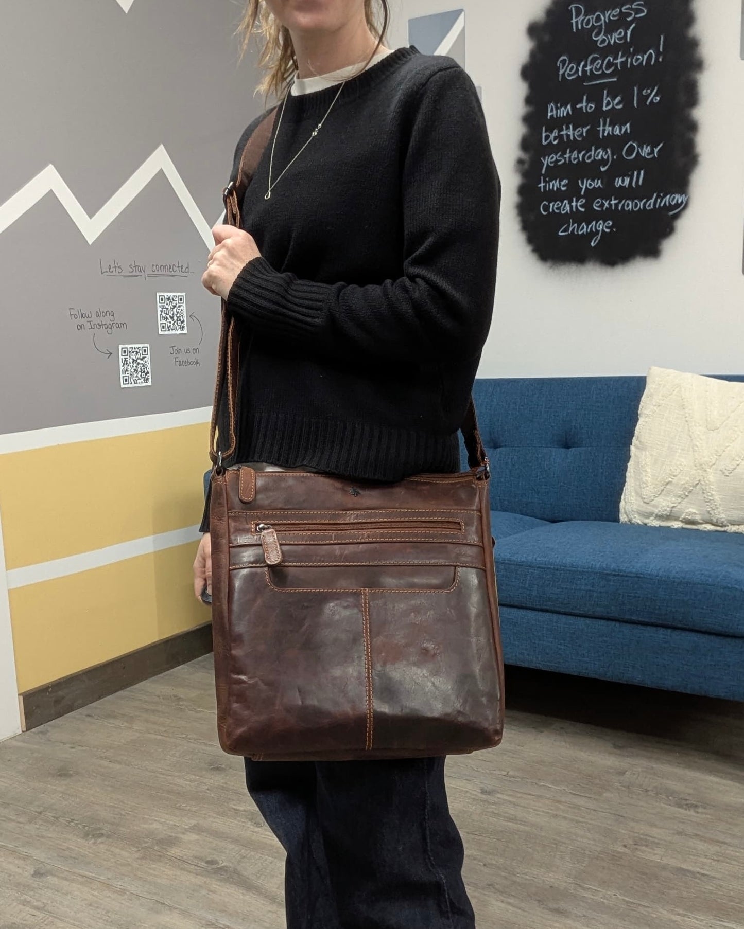 Emily Leather Shoulder Purse: 2 COLORS