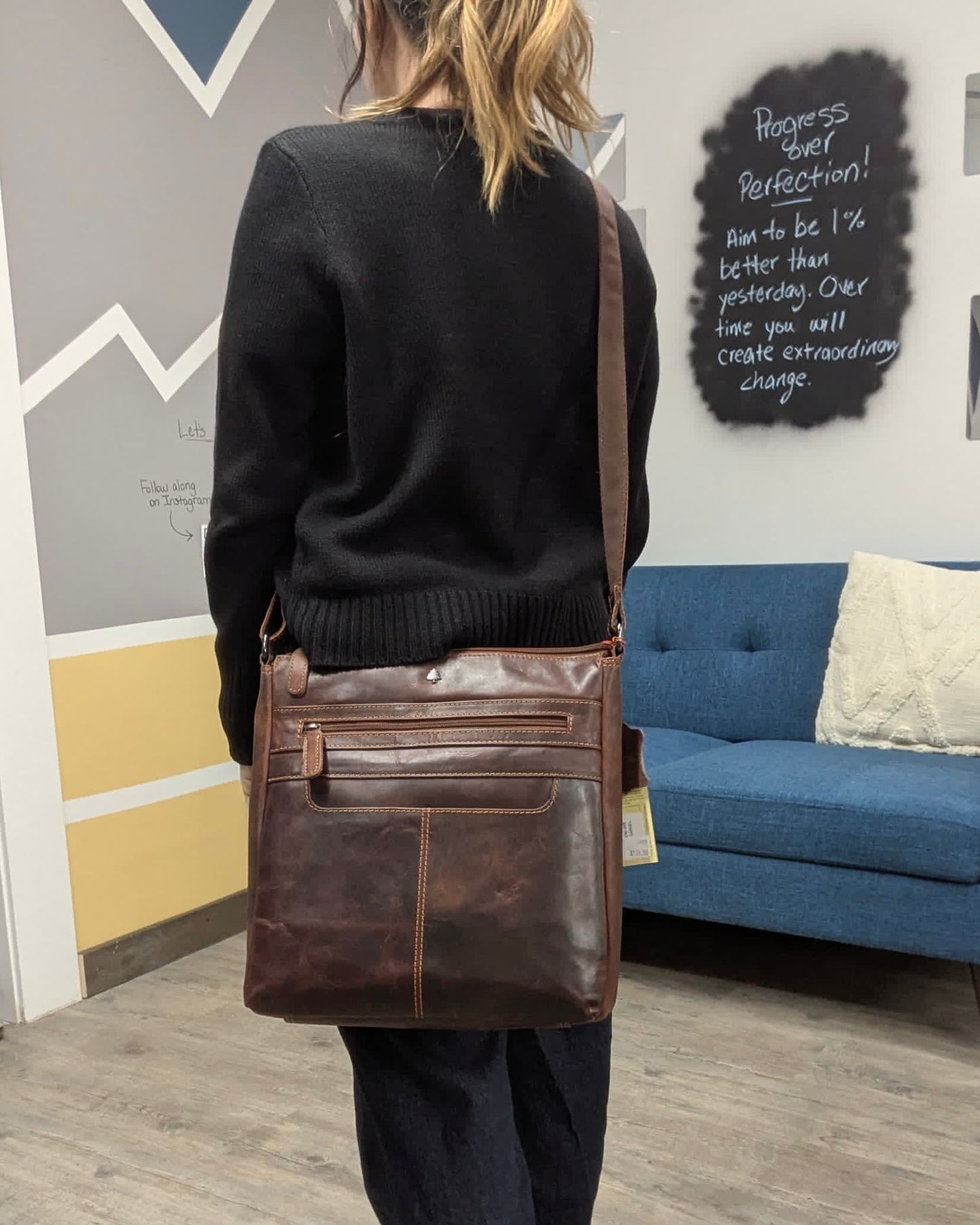 Emily Leather Shoulder Purse: 2 COLORS