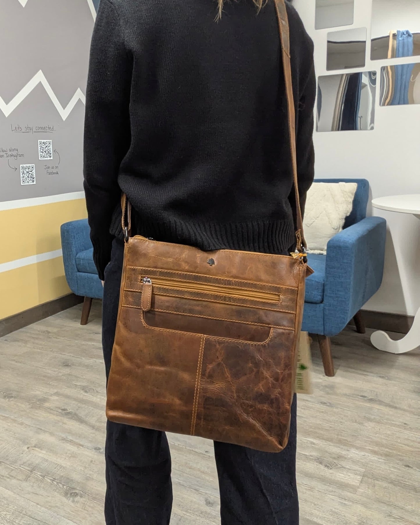Emily Leather Shoulder Purse: 2 COLORS