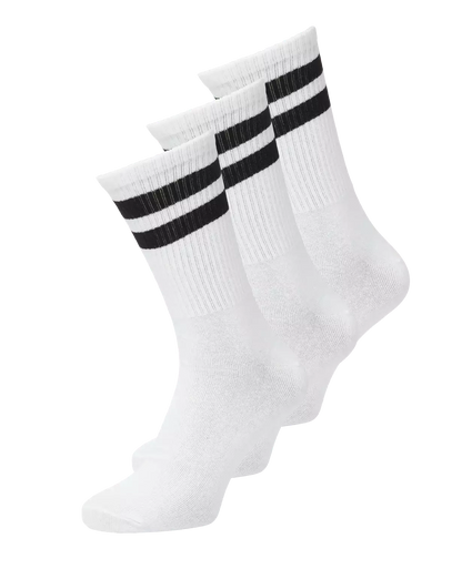 White Striped 3-Pack Sport Socks