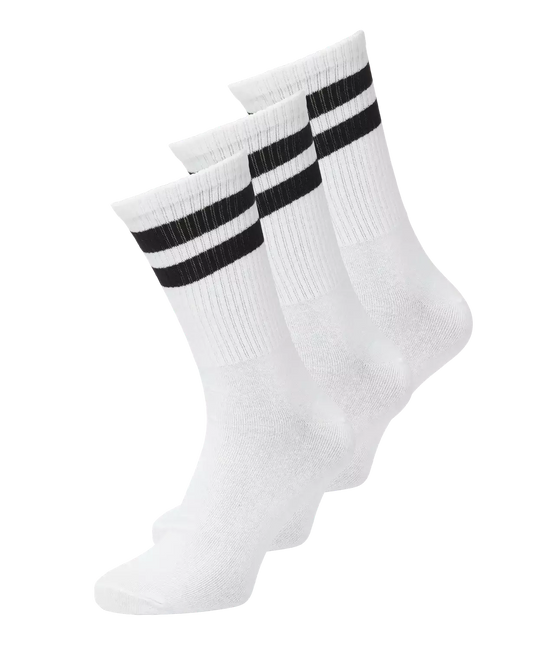 White Striped 3-Pack Sport Socks