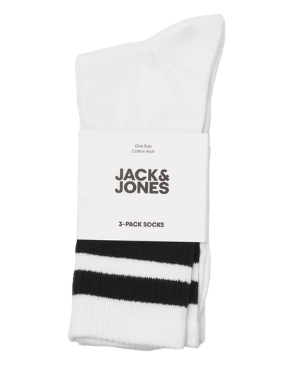 White Striped 3-Pack Sport Socks