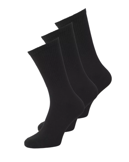 Black Cotton Blend 3-Pack Socks