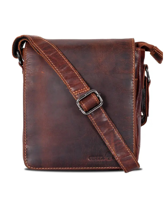 Luna Unisex Leather Small Shoulder Bag: 2 COLORS