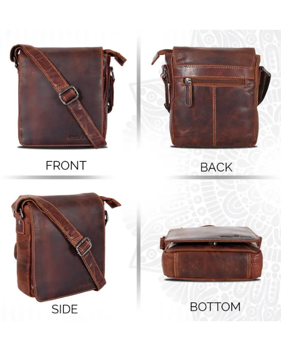 Luna Unisex Leather Small Shoulder Bag: 2 COLORS