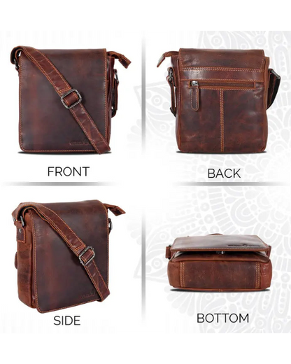 Luna Unisex Leather Small Shoulder Bag: 2 COLORS