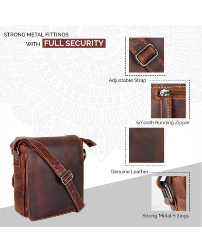 Luna Unisex Leather Small Shoulder Bag: 2 COLORS
