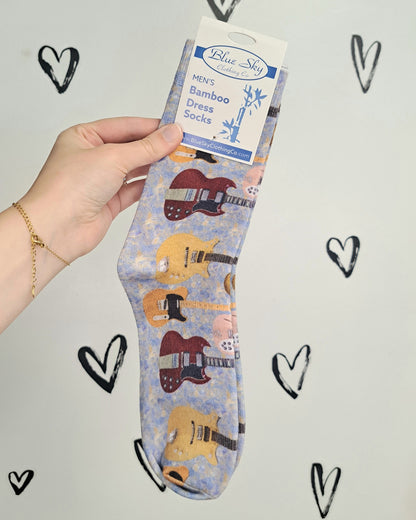 Guitar Men's Bamboo Dress Socks 🍁