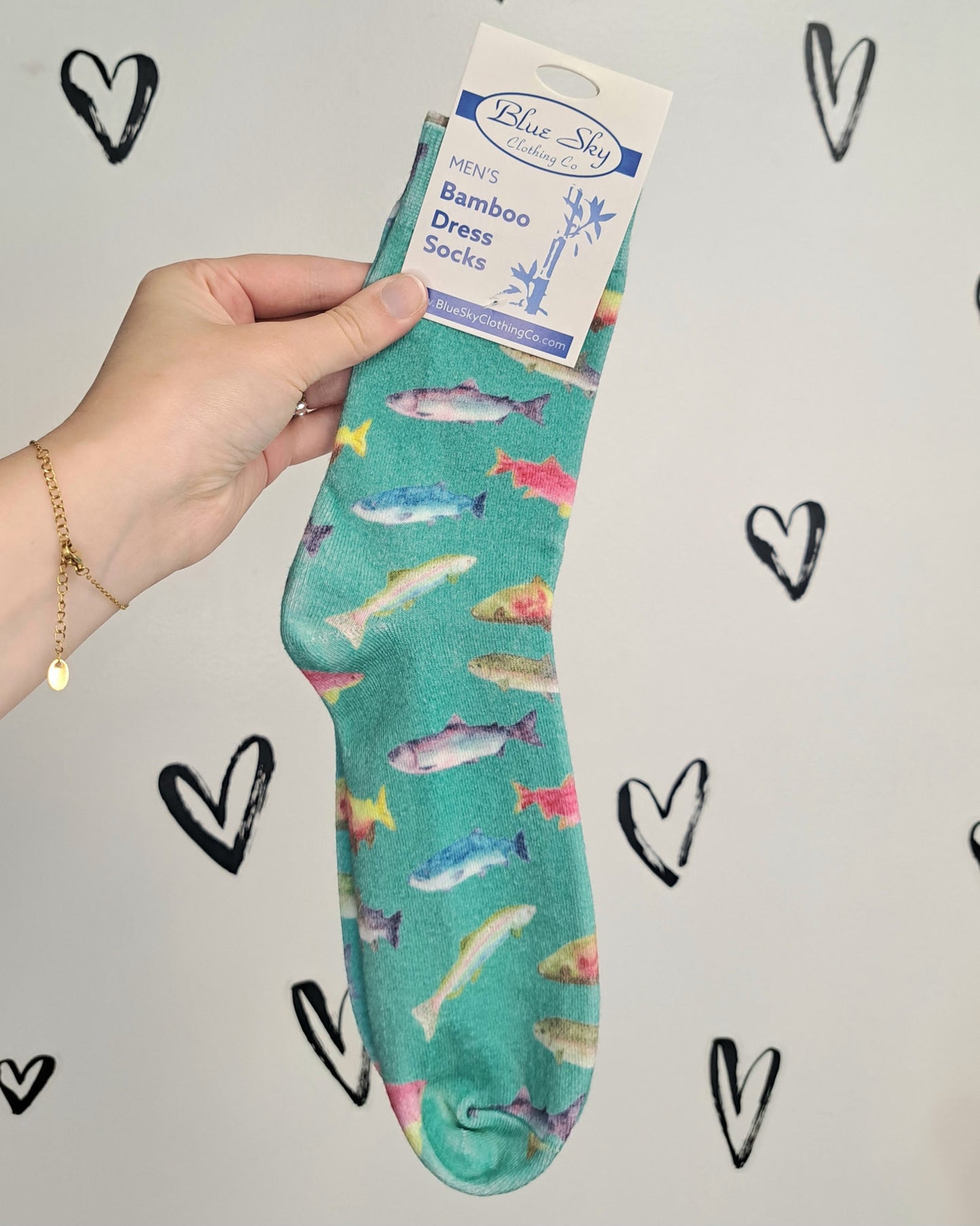 Canadian Salmon Men's Bamboo Dress Socks 🍁
