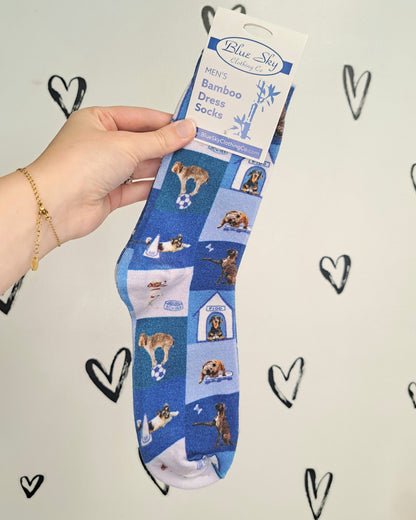 Dog Men's Bamboo Dress Socks 🍁