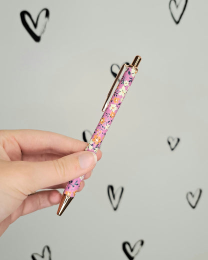 Rose Gold Floral Pen