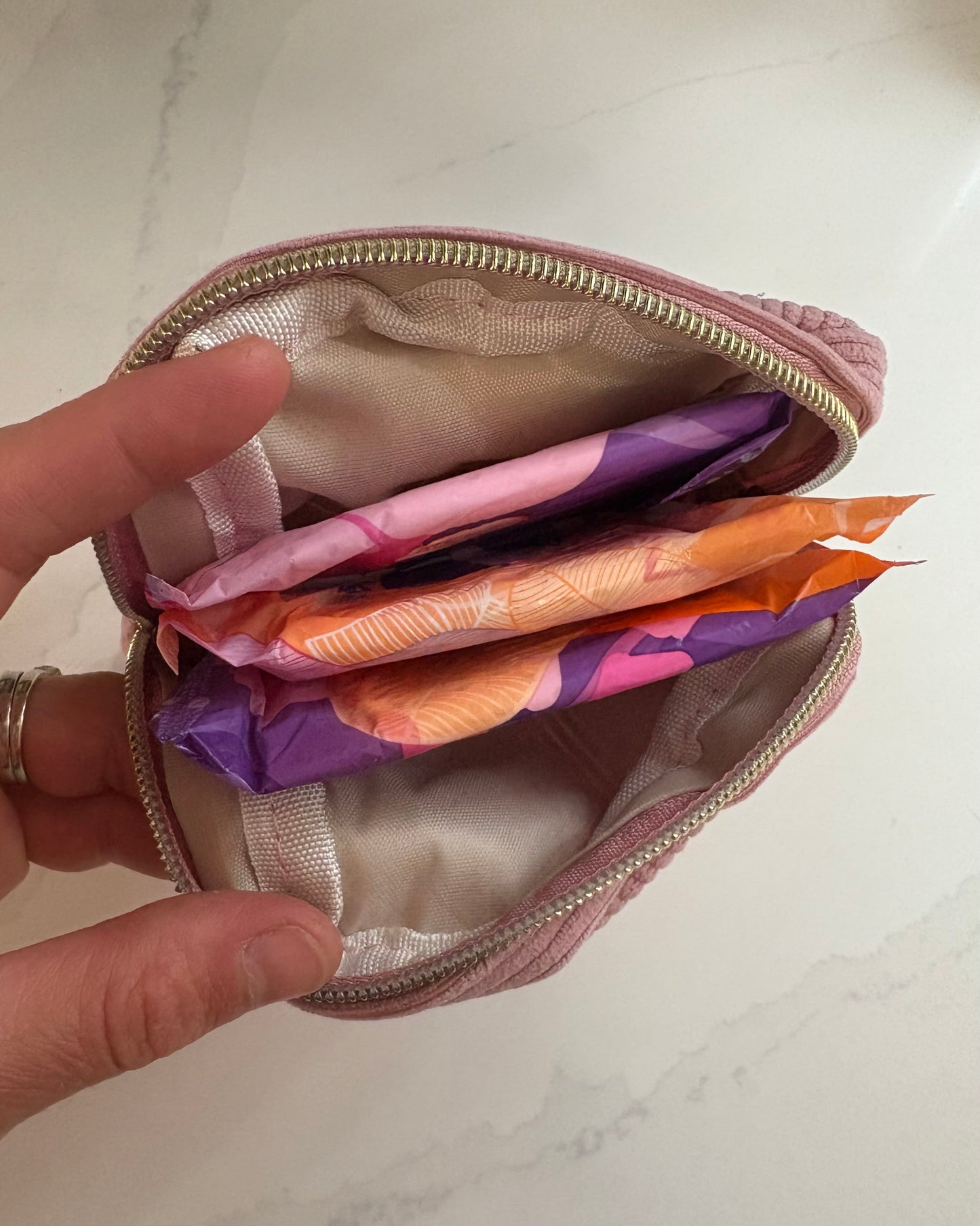 Small Corduroy Cosmetic Bag "The Period Pack"