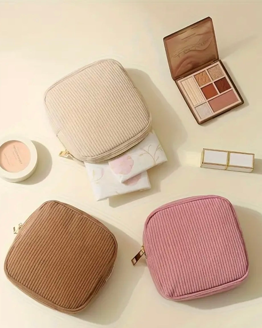Small Corduroy Cosmetic Bag "The Period Pack"