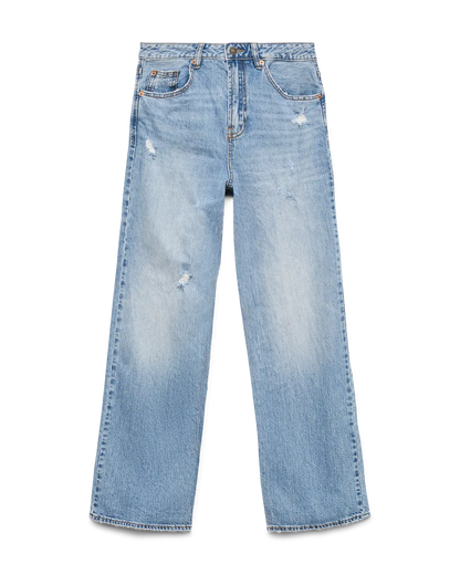 The Tessa High Rise Wide Leg Distressed Jeans