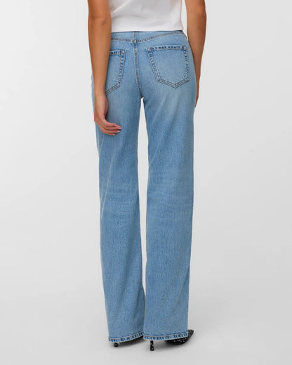 The Tessa High Rise Wide Leg Distressed Jeans