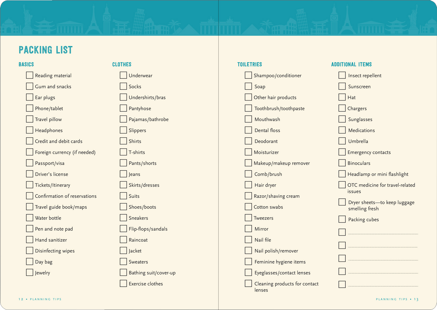 Travel Checklist Journal