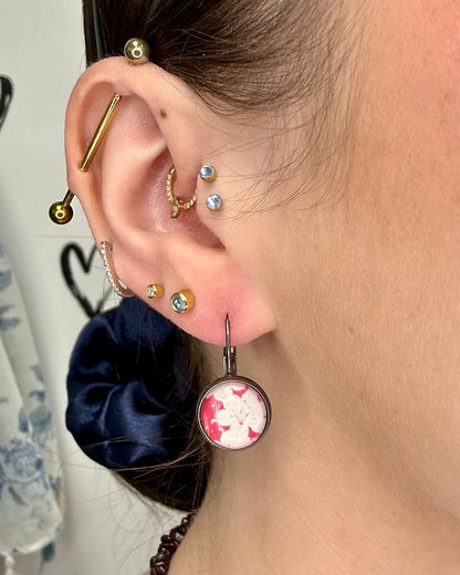 Whispering Lily Cabochon Drop Earrings